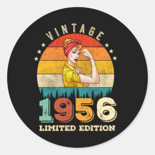 69. Geburtstag 1956 Vintage 69. Geburtstag Frauen Runder Aufkleber