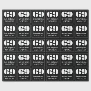 69. Geburtstag: Art Deco inspiriertes Aussehen "69 Geschenkpapier