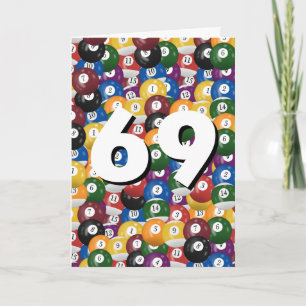 69. Geburtstag Billardkugelsammlung Karte