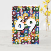 69. Geburtstag Billardkugelsammlung Karte (Gelbe Blume)