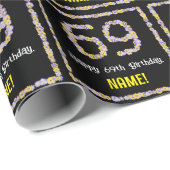69. Geburtstag: Blumennummer, Individuelle Name, B Geschenkpapier (Rolleneckpunkt)