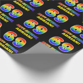 69. Geburtstag: Bold, Fun, Simple, Rainbow 69 Geschenkpapier (Ecke)
