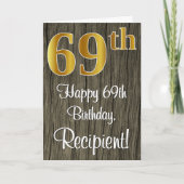 69. Geburtstag: Elegante Imitate Gold Look #, Imit Karte (Vorderseite)