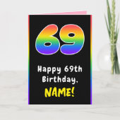 69. Geburtstag: Farbiger Regenbogen # 69, Individu Karte (Vorderseite)