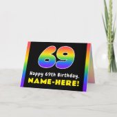 69. Geburtstag: Farbiger Regenbogen # 69, Individu Karte (Vorderseite)