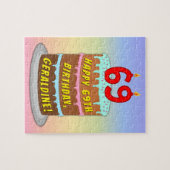 69. Geburtstag: Fun Cake and Candles + Individuell Puzzle (Horizontal)