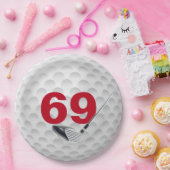69. Geburtstag Golf Ball Design Paper Plate Pappteller (Party)
