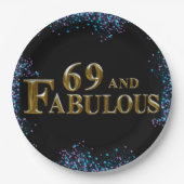 69. Geburtstag Pappteller (Vorderseite)