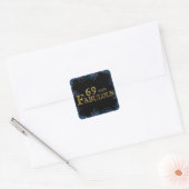 69. Geburtstag Quadratischer Aufkleber (Umschlag)