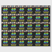 69. Geburtstag: Regenbogen "69"; benutzerdefiniert Geschenkpapier (Flach)