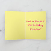 69. Geburtstag: Rosa Streifen & Herz, Regenbogen # Karte (Innenseite)