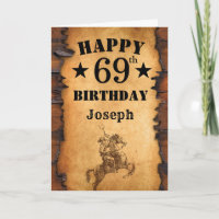 69. Geburtstag Rustikaler Western Cowboy Pferd
