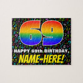 69. Geburtstag — Spaß, farbenfrohe Musiksymbole &  Puzzle