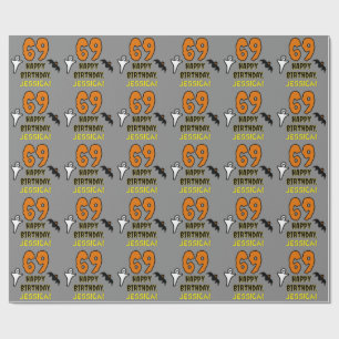 69. Geburtstag: Spooky Halloween Thema, Individuel Geschenkpapier