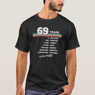 69. Geburtstag Vintag 69 Jahre alter Retro 828 Mon T-Shirt