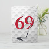 69. Geburtstags-Golf-Themenparty Einladung (Stehend Vorderseite)