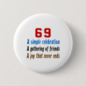 69 Geburtstagsentwürfe Button (Vorderseite)