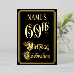 69. Geburtstagsfeier — Fancy Schrift & Benutzerdef Folieneinladung