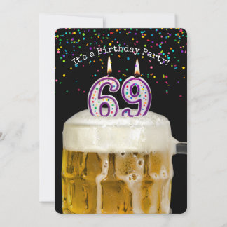 69. Geburtstagskandle-Party Einladung