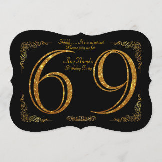 69. Geburtstagsparty 69.,großartiges Gatsby,schwar Einladung