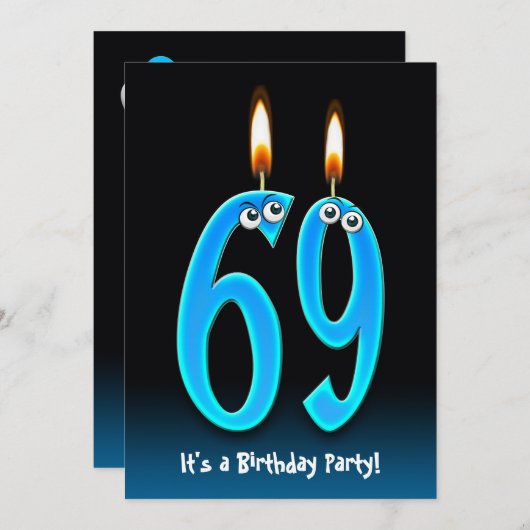 69. Geburtstagsparty Einladung (Vorne/Hinten)