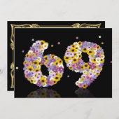 69. Geburtstagsparty mit Blumenbriefen Einladung (Vorne/Hinten)