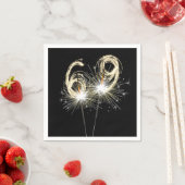 69. Geburtstagsparty Sparklers auf Black Serviette (Beispiel)