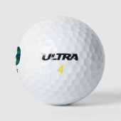 69. Golf-Geschenk - Cooler Blau-Grüner Tartan indi Golfball (Logo)