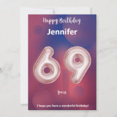 69 Jahre alte Happy Birthday Card (Rückseite)