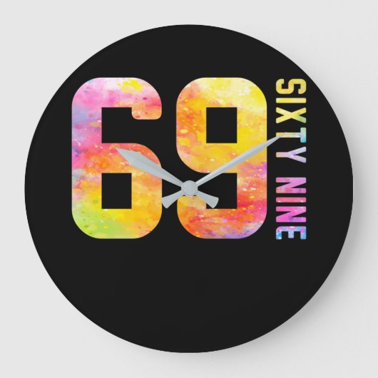 69-jähriges neunundsechzig große wanduhr (Vorderseite)