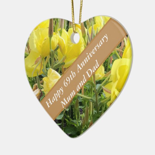 69. Jubiläum Editable Abend Primrose Keramik Ornament (Links)