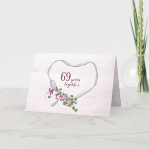 69. Jubiläum Ribbon-Herzkarte Karte