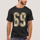 69 Kontur Nummer 69 Sportfan Jersey Style T-Shirt (Vorderseite)