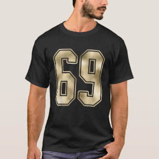 69 Kontur Nummer 69 Sportfan Jersey Style T-Shirt