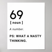 69 lustige Definition Poster (Vorne)
