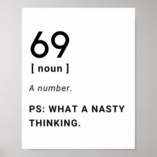 69 lustige Definition Poster (Vorne)