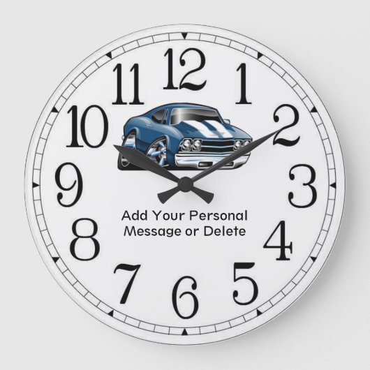 69 Muskelwagen Große Wanduhr (Vorderseite)
