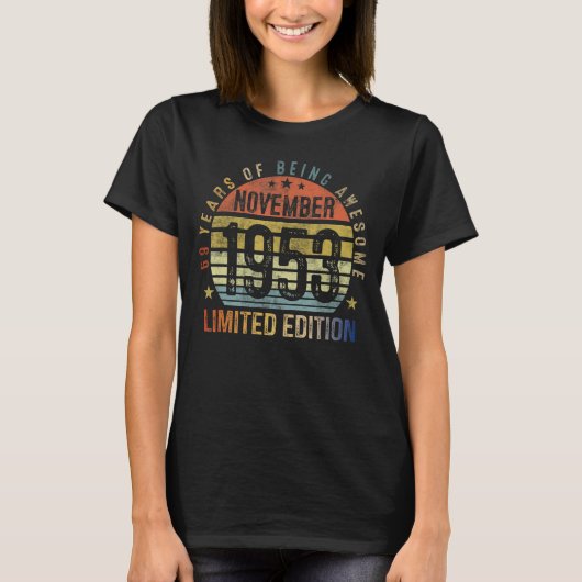 69. November Vintag 1953 69. Geburtstag T-Shirt (Vorderseite)