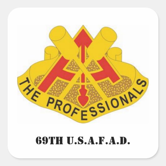 69. U.S.A.F.A. QUADRATISCHER AUFKLEBER (Vorderseite)