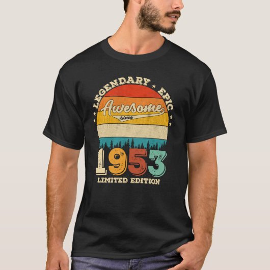 69 Year Old Awesome Since 1953 69th Birthday Gift T-Shirt (Vorderseite)
