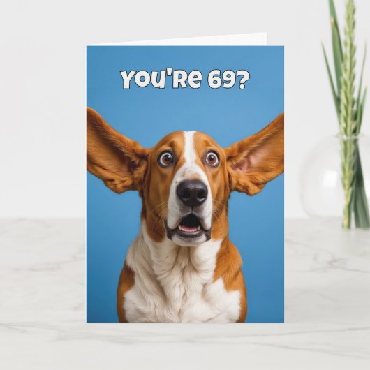69th Birthday Basset Hound Dog Humor Karte (Vorderseite)