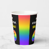 69th Birthday: Colorful Rainbow # 69, Custom Name Pappbecher (Links)