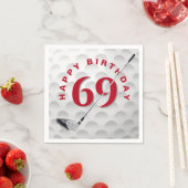 69th Birthday Golf Ball and Club Serviette (Beispiel)