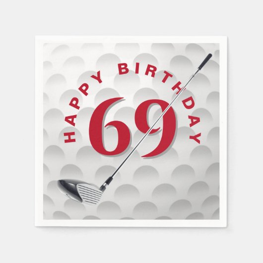 69th Birthday Golf Ball and Club Serviette (Vorderseite)