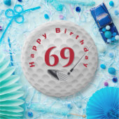 69th Birthday Golf Ball Design  Pappteller (Party)