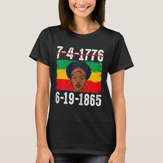 6-19-1865 Monat der schwarzen Geschichte Afrikas T-Shirt (Vorderseite)