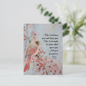 6 24-26 Lord Bless You Red Bird & Berries Postkarte (Stehend Vorderseite)
