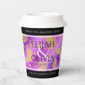 6. 33. 47. 48. Geburtstag von Amethyst Pappbecher (Rückseite)