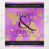 6. 33. 47. 48. Geburtstag von Amethyst Weinetikett (Einzelnes Label)