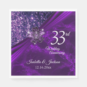 6. / 33. / 47. Amethyst-Hochzeitsjubiläum Serviette